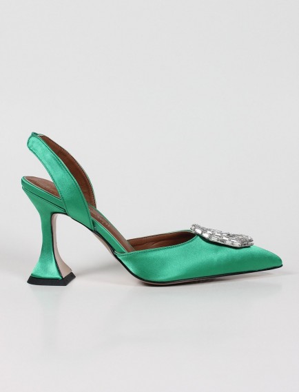 Saten ince topuklu kadın ayakkabısı